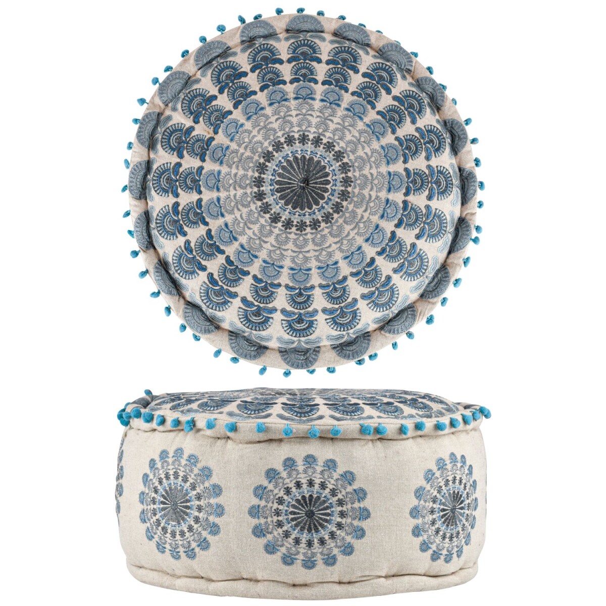 Boho Pouf Garet handgefertigt aus Baumwo box