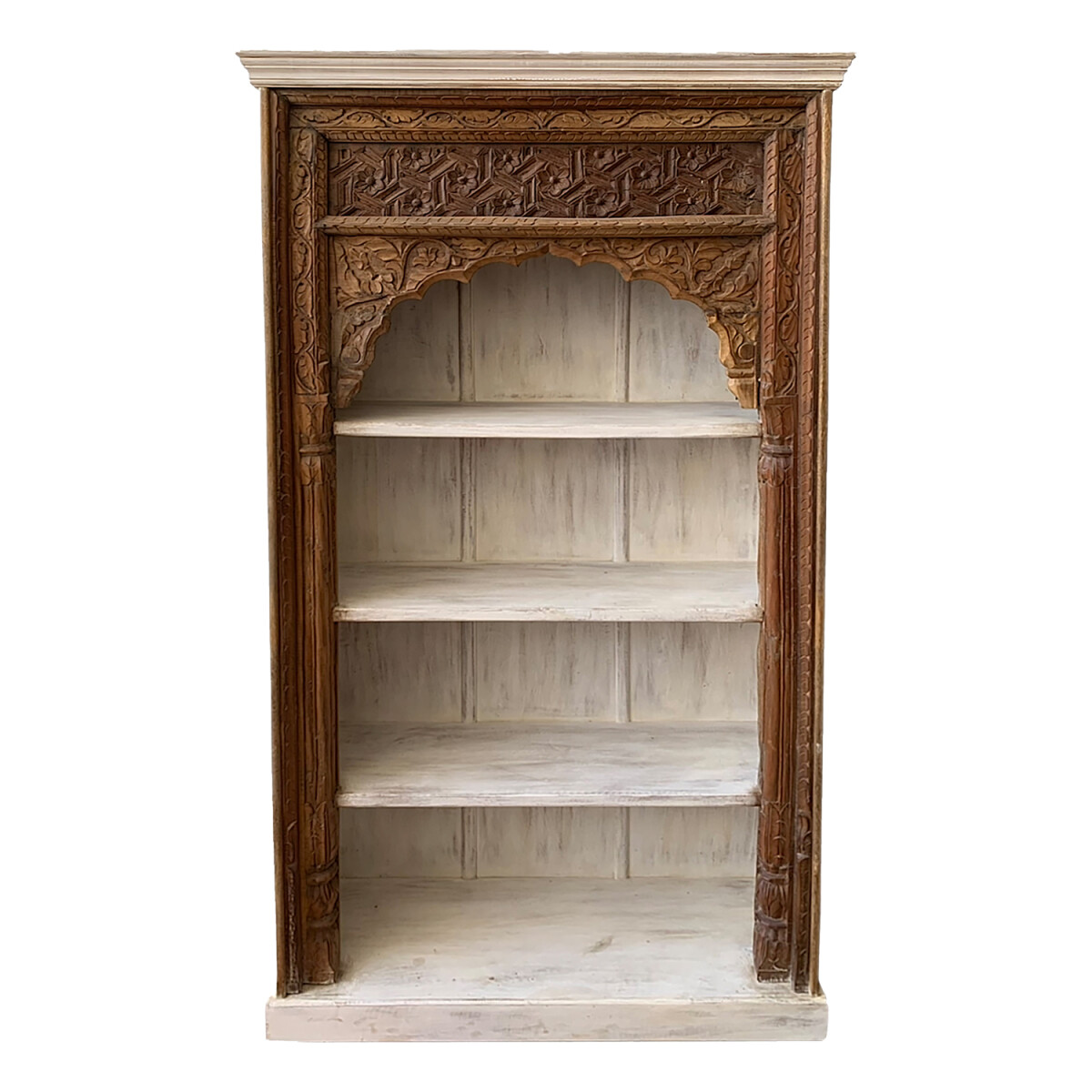 Orientalisches Bücherregal Antik 19 Braun-Weiß ha