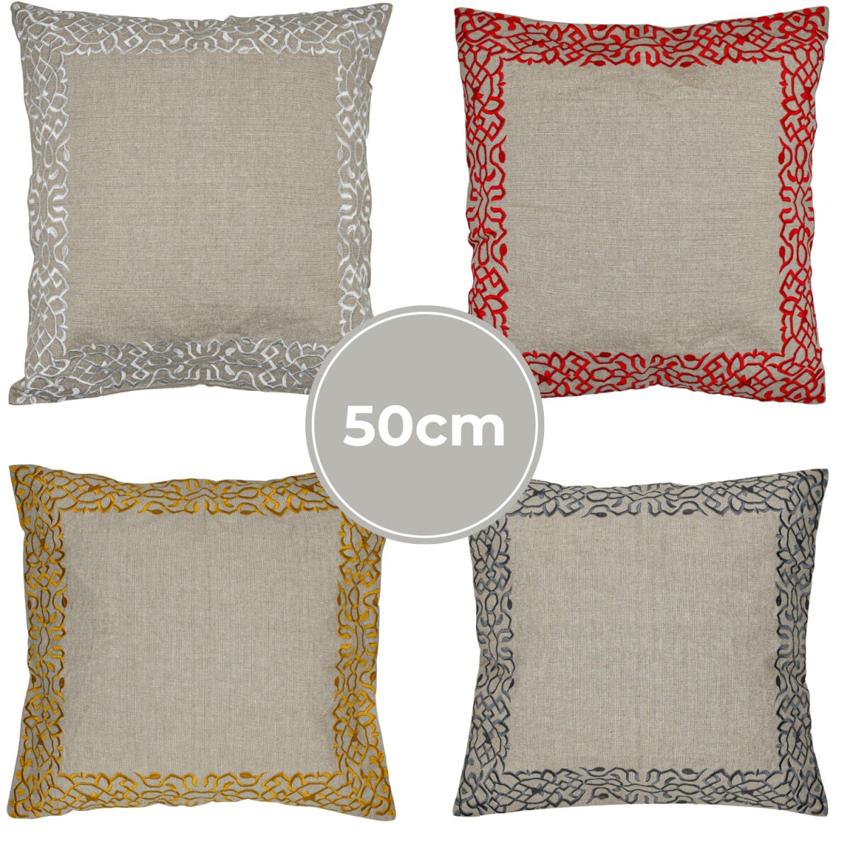 4er Set Boho Kissenbezug Frisia edel aus Baumwolle in Bunt 5