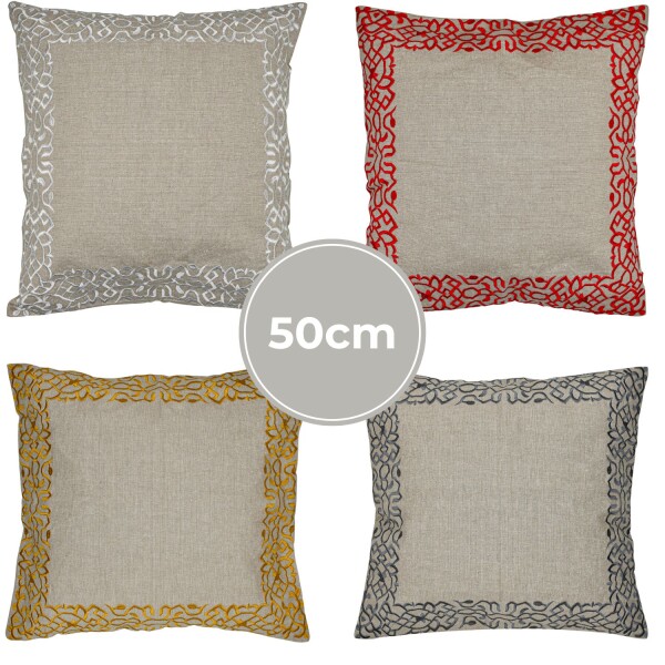 4er-Set Boho-Kissenbezüge aus Baumwolle, Bunt 50x50cm