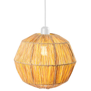 Böhmische Hängelampe Lampenschirm aus Bast Flora