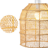 Hängeleuchte Ylvana Bast 27cm | Boho Natur-Lampenschirm aus Bast