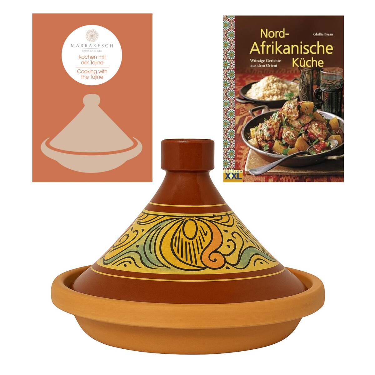 Tajine Shasha Ø31cm natur glasiert inkl. Nord Afrikan