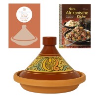 2er Set, Tajine Tagine Shasha 31 cm + Nord-Afrikanische Küche Kochbuch