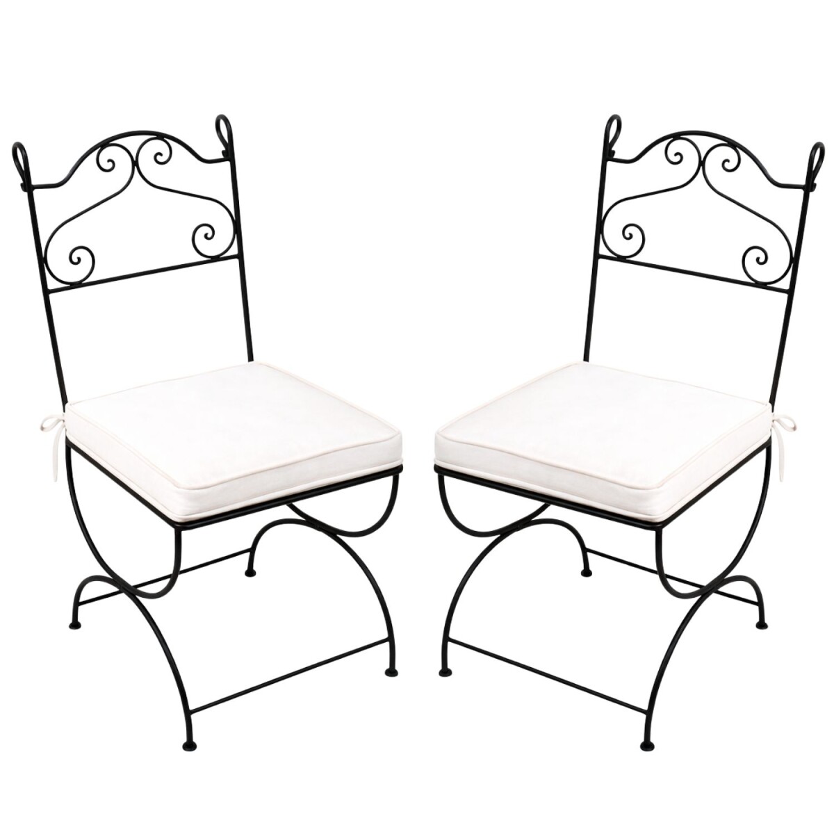 2er Set Eisenstuhl Stuhl Malaga Handarbeit | Gartenstuhl Med