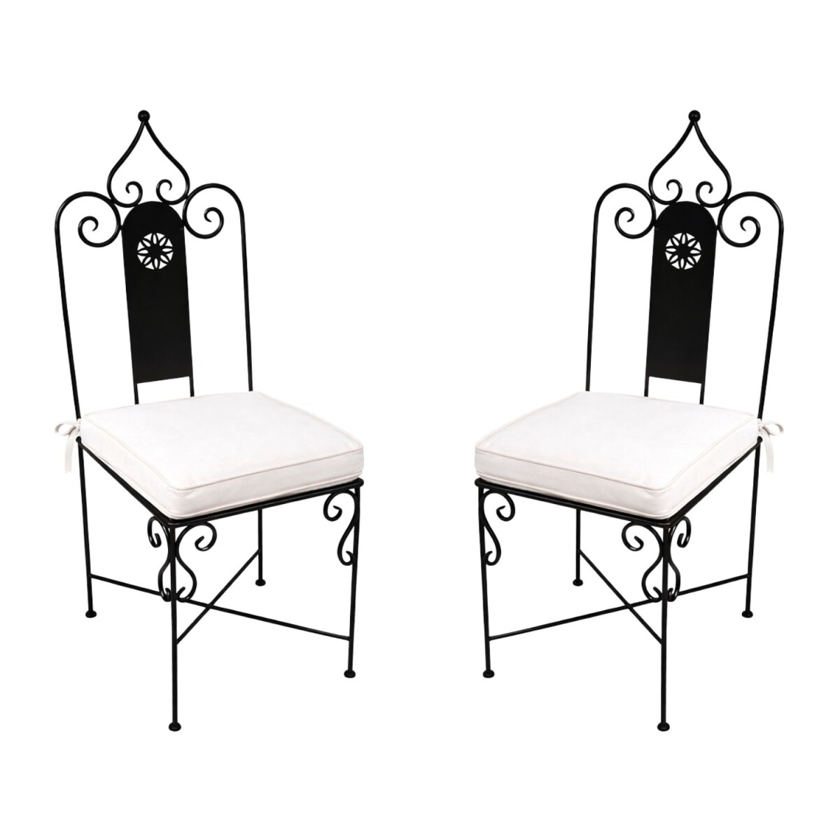 2er Set Eisenstuhl Andalousien Handarbeit | Gartenstuhl Medi