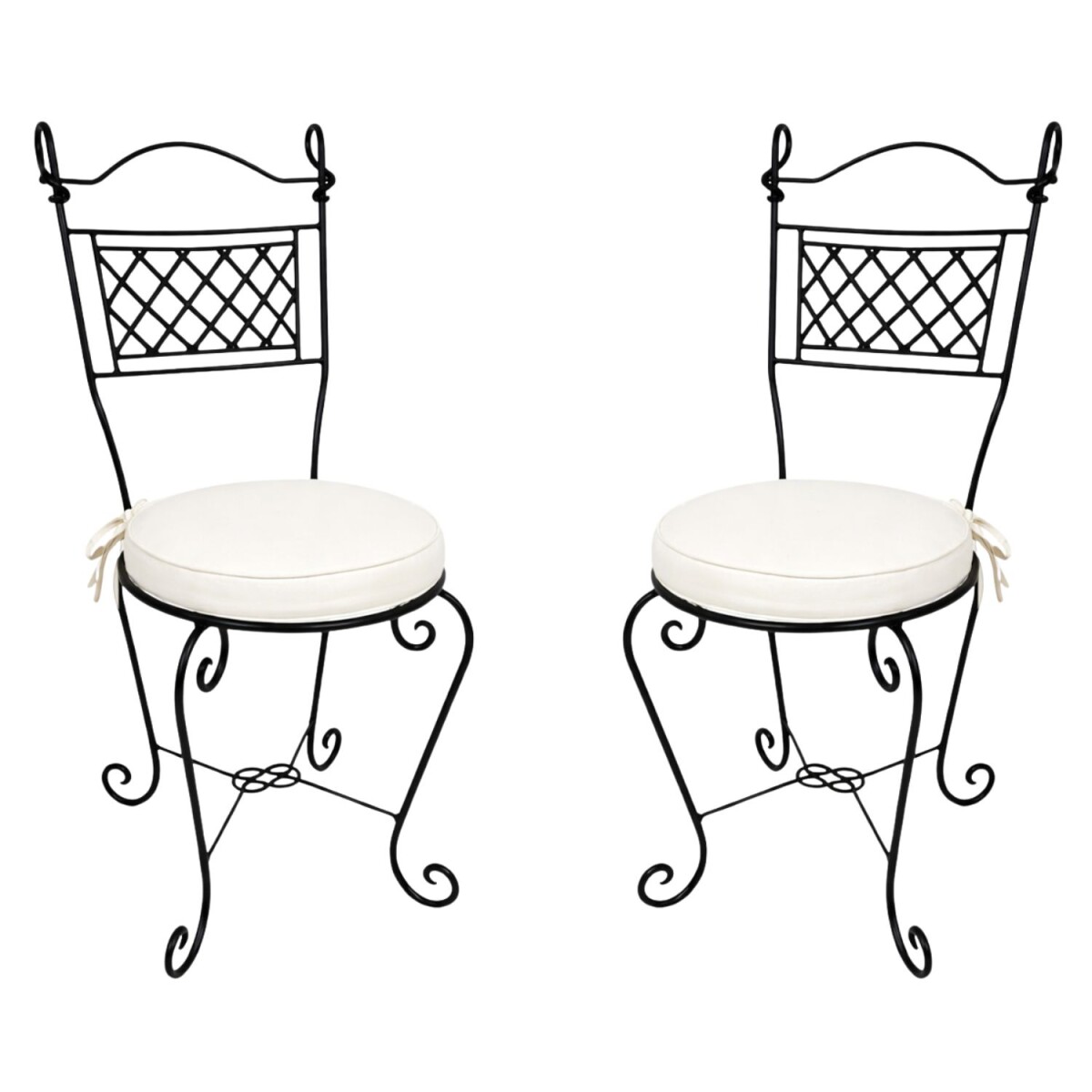 2er Set Mediterraner Gartenstuhl Rioja aus Eisen in Schwarz 