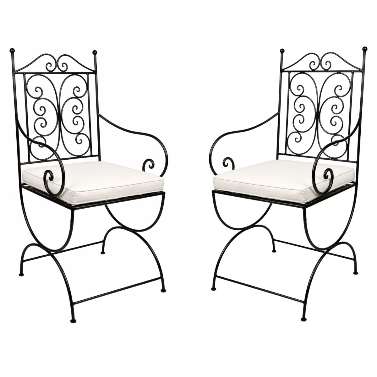 2er Set Eisenstuhl Stuhl Murcia Handarbeit | Gartenstuhl Med