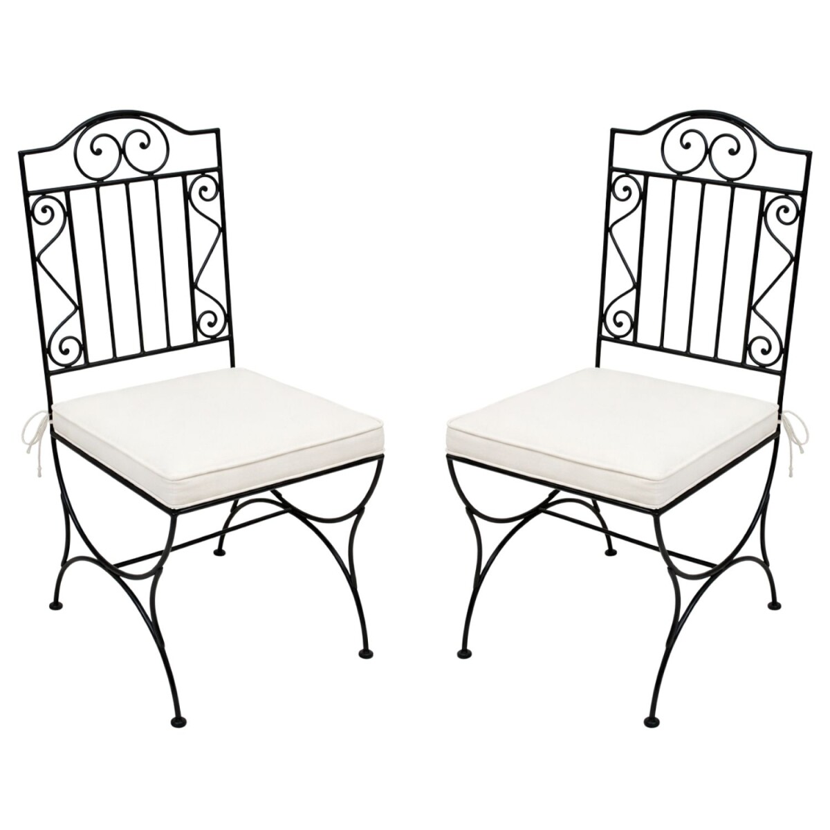 2er Set Eisenstuhl Stuhl Bilbao Handarbeit | Gartenstuhl Med