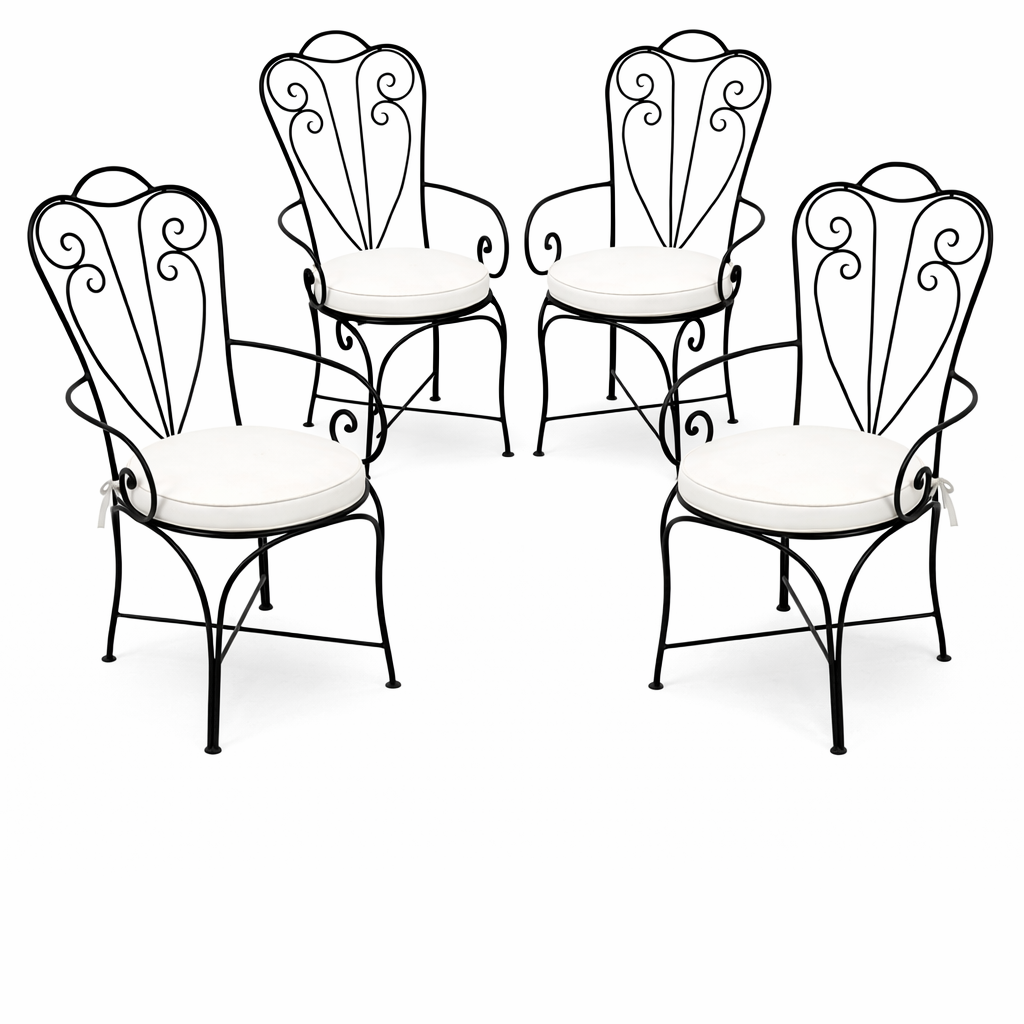 4er Set Eisenstuhl Stuhl Marbella Handarbeit | Gartenstuhl M