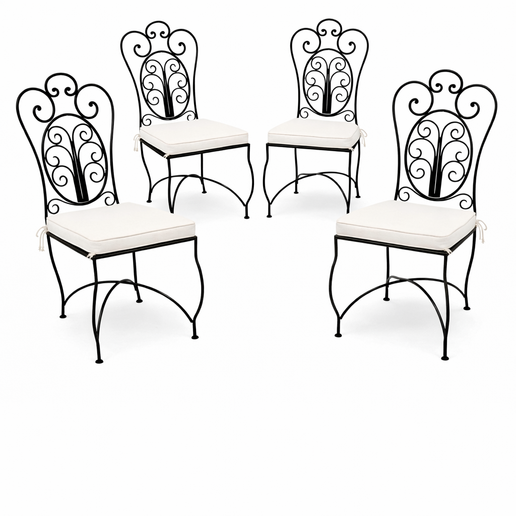 4er Set Eisenstuhl Stuhl Cordoba Handarbeit | Gartenstuhl Me