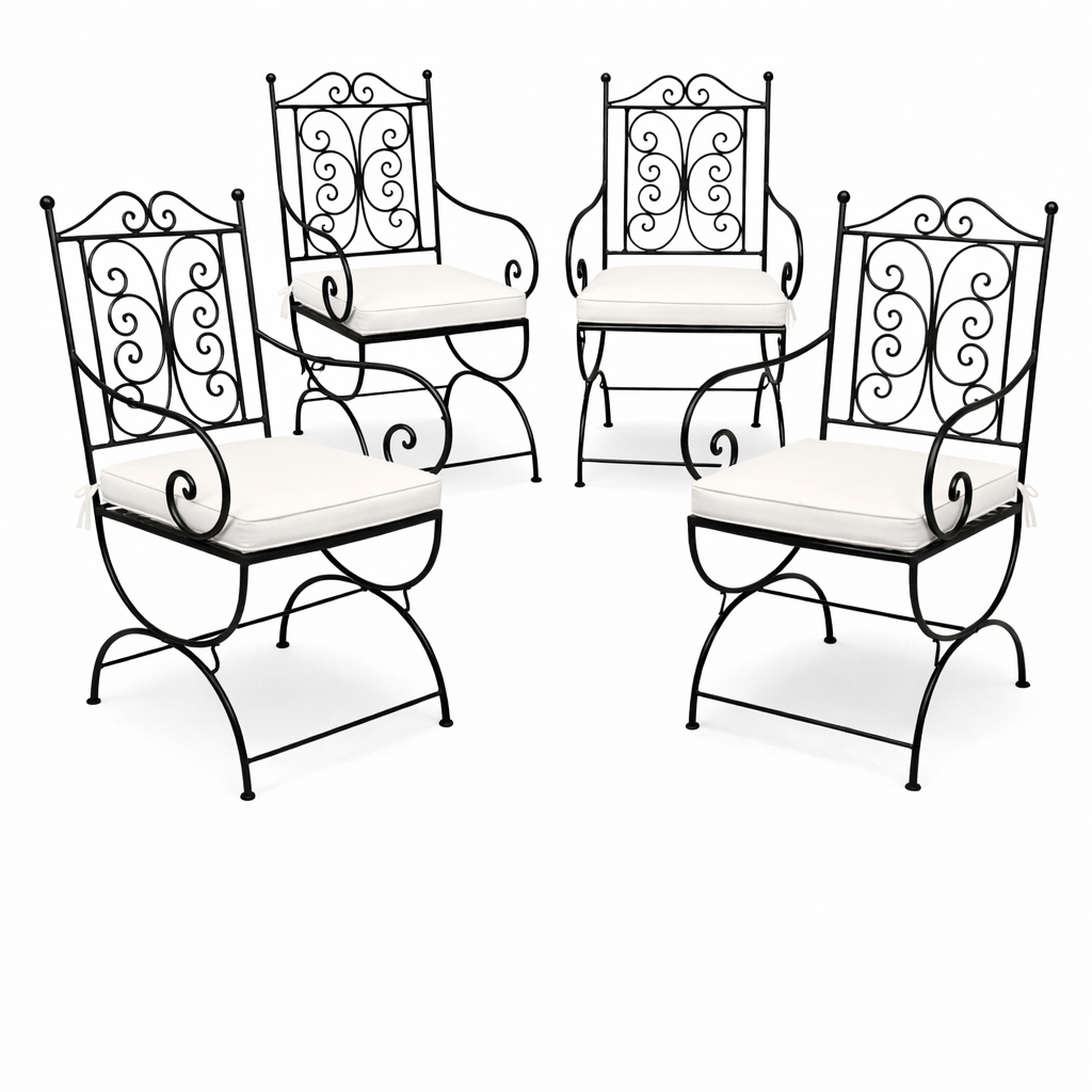 4er Set Eisenstuhl Stuhl Murcia Handarbeit | Gartenstuhl Med