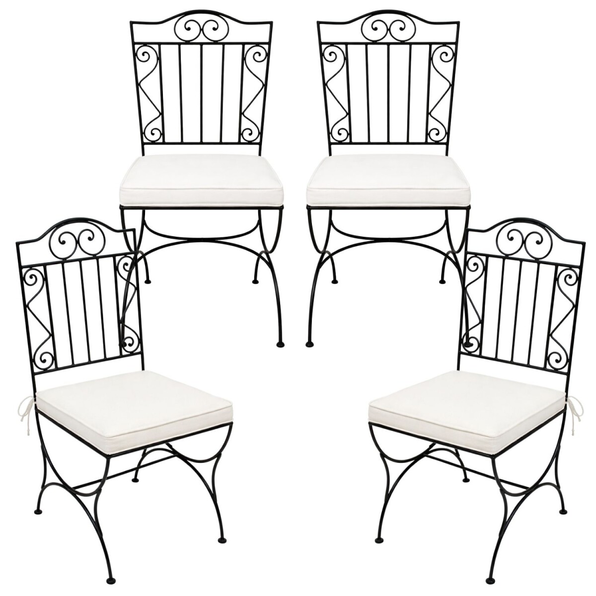 4er Set Eisenstuhl Stuhl Bilbao Handarbeit | Gartenstuhl Med