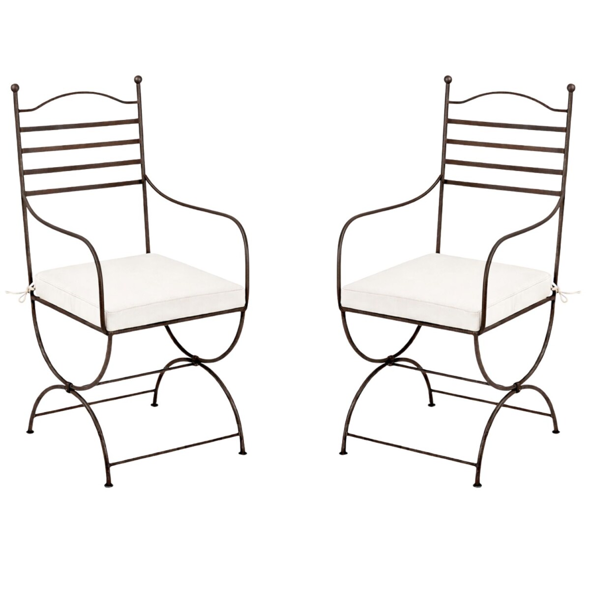 2er Set Mediterraner Gartenstuhl Palencia XL Stuhl aus Eisen