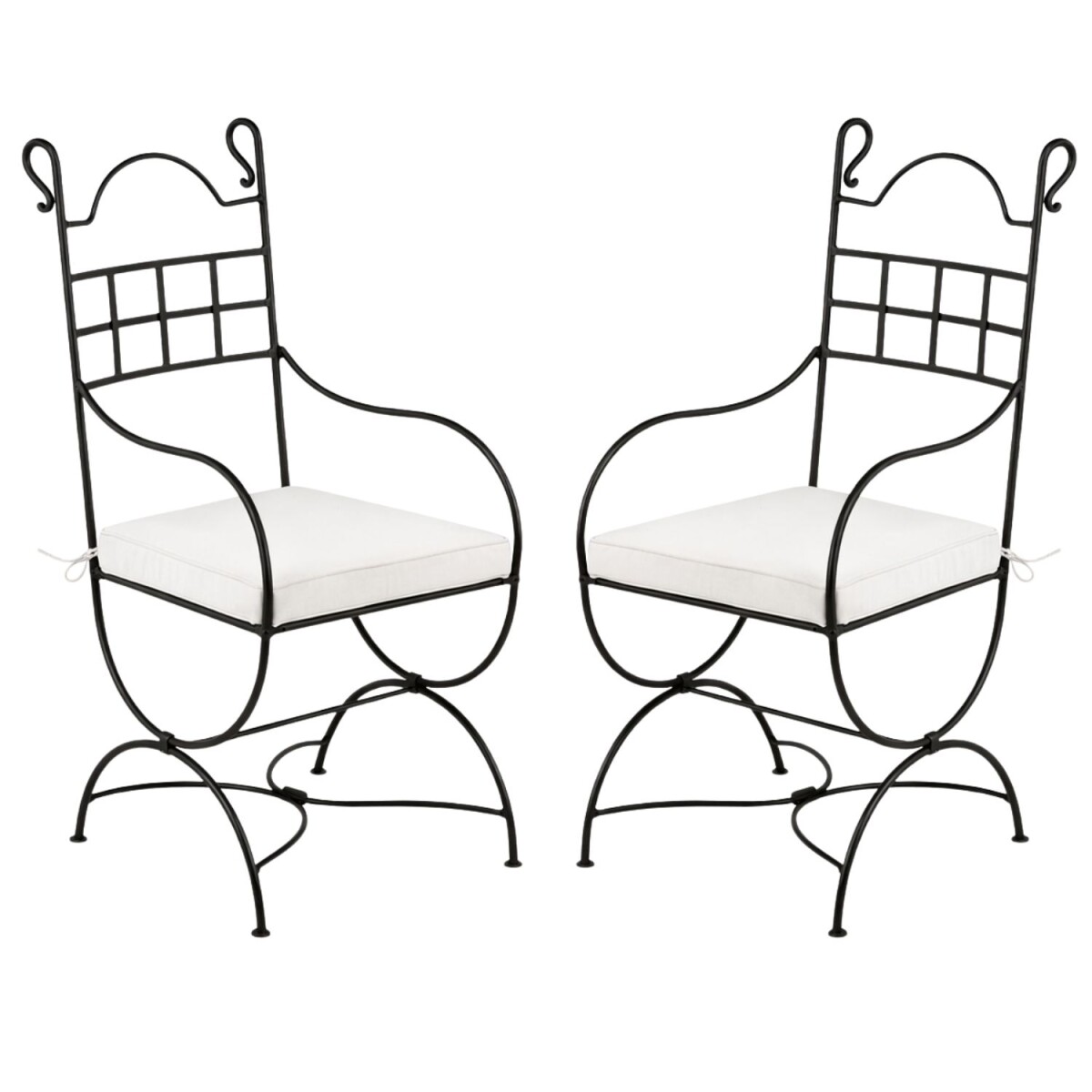 2er Set Eisenstuhl Stuhl Segovia XL Handarbeit Gartenstuhl M