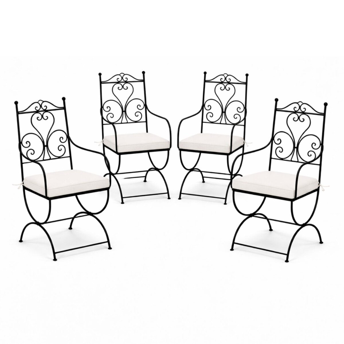 4er Set Eisenstuhl Stuhl Cuenca XL Handarbeit Gartenstuhl Me