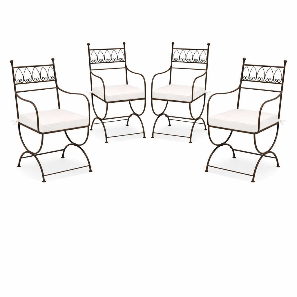 4er Set Eisenstuhl Stuhl Merida XL Handarbeit Gartenstuhl Me