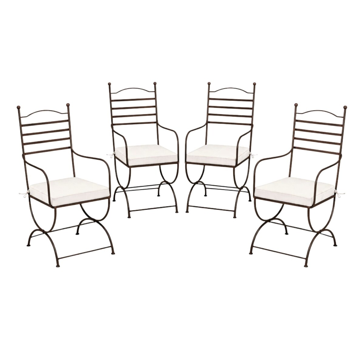 4er Set Eisenstuhl Stuhl Palencia XL Handarbeit Gartenstuhl 