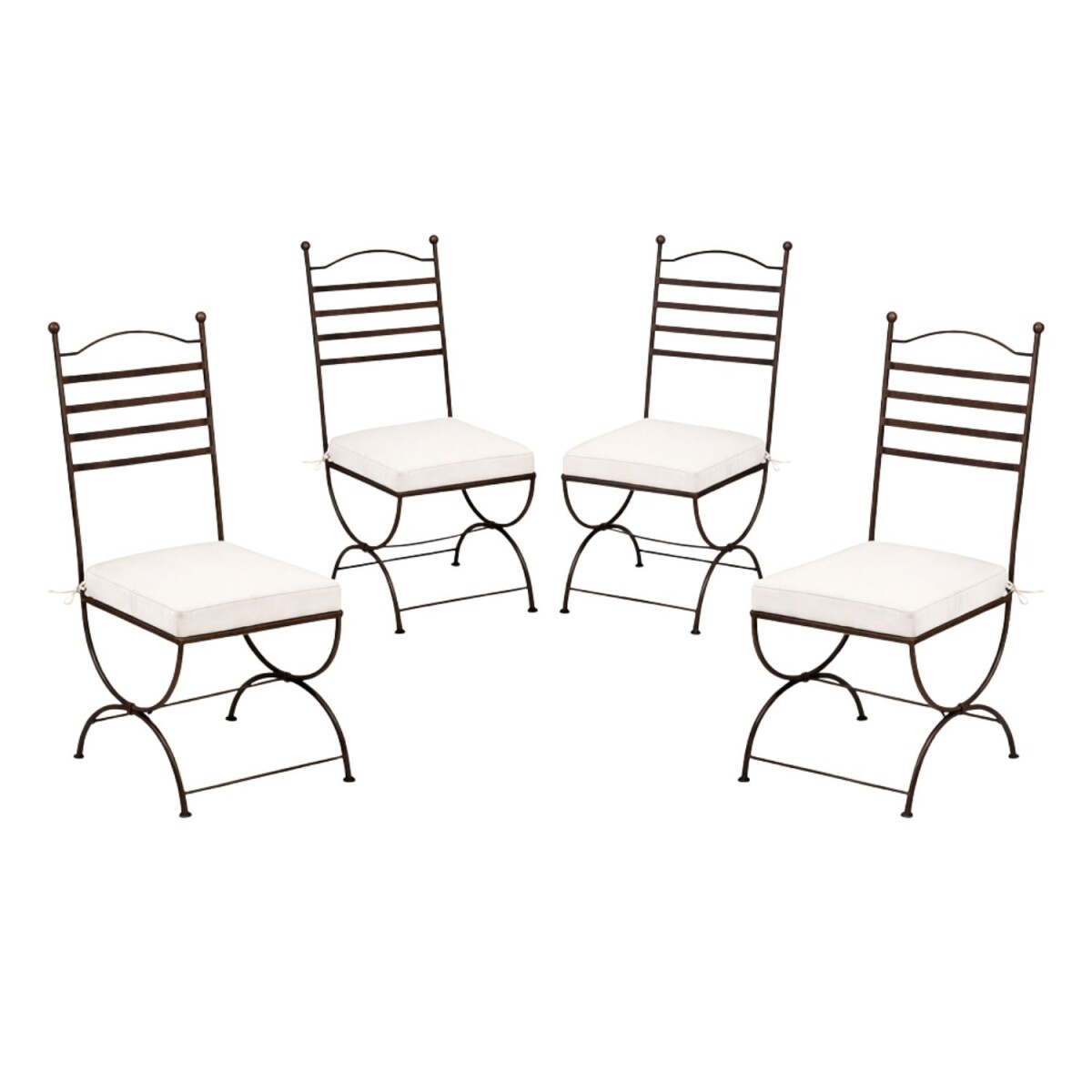 4er Set Eisenstuhl Stuhl Palencia Handarbeit Gartenstuhl Med