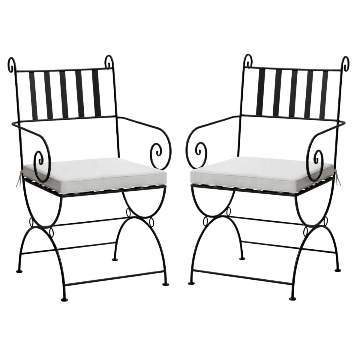 2er Set Eisenstuhl Stuhl Alcoy Handarbeit Gartenstuhl Medite