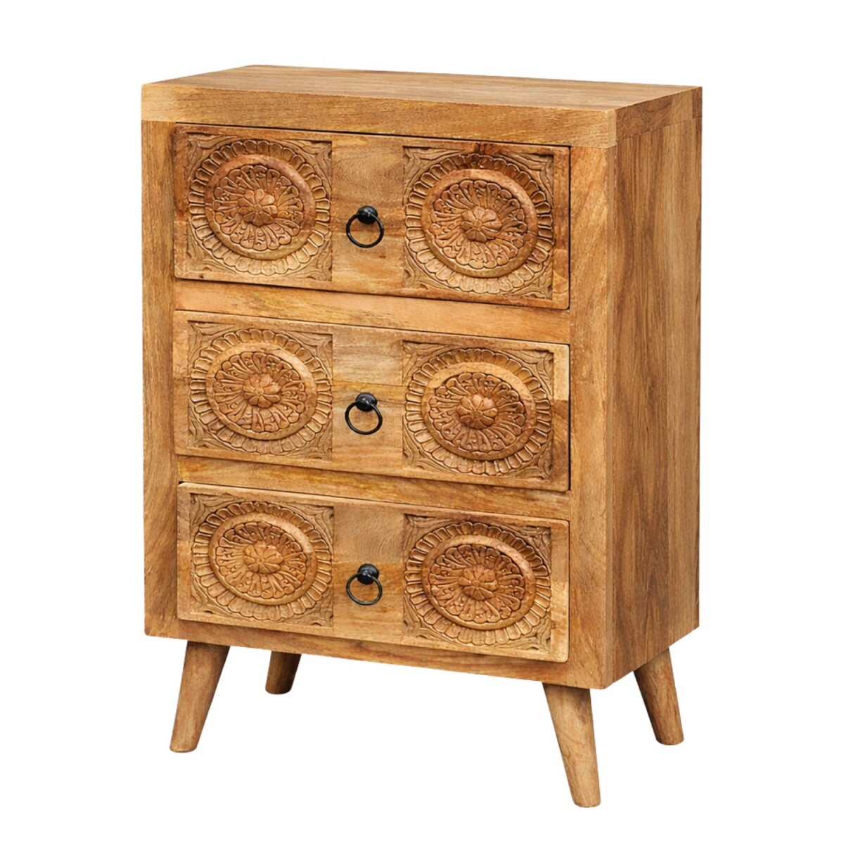 Kommode Sagar aus Massivholz handgeschni box