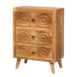 Kommode Sagar aus Massivholz handgeschnitzt Boho Vintage...