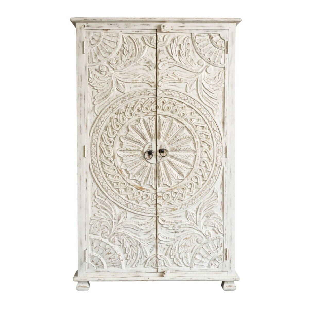 Highboard Sarisha Massivholz handgeschnitzt 190cm