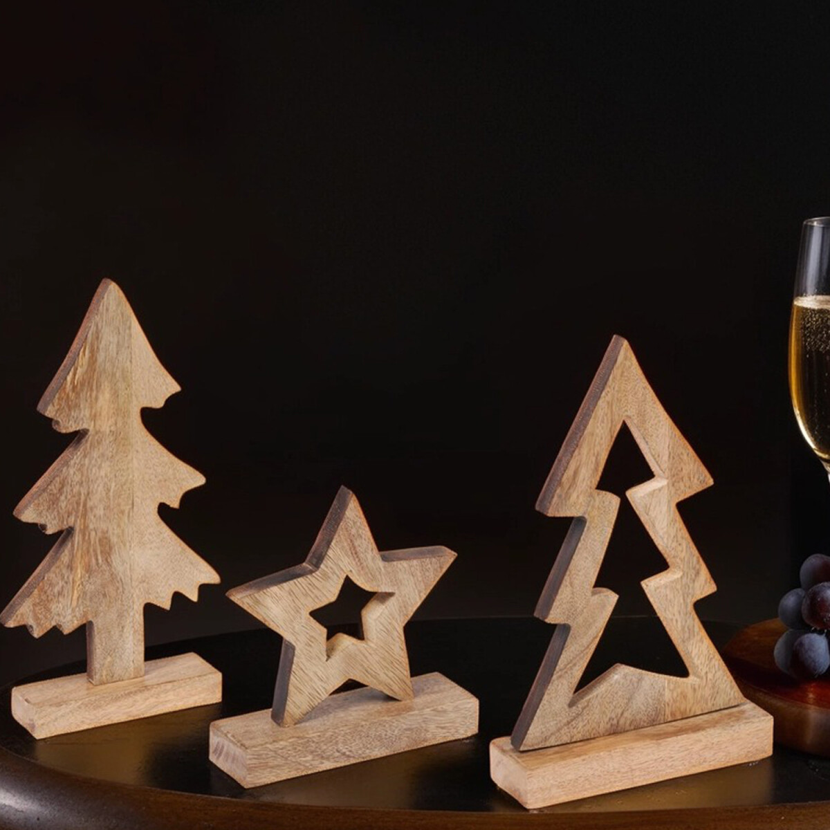 3er Set Weihnachtsdeko aus Holz Christba box