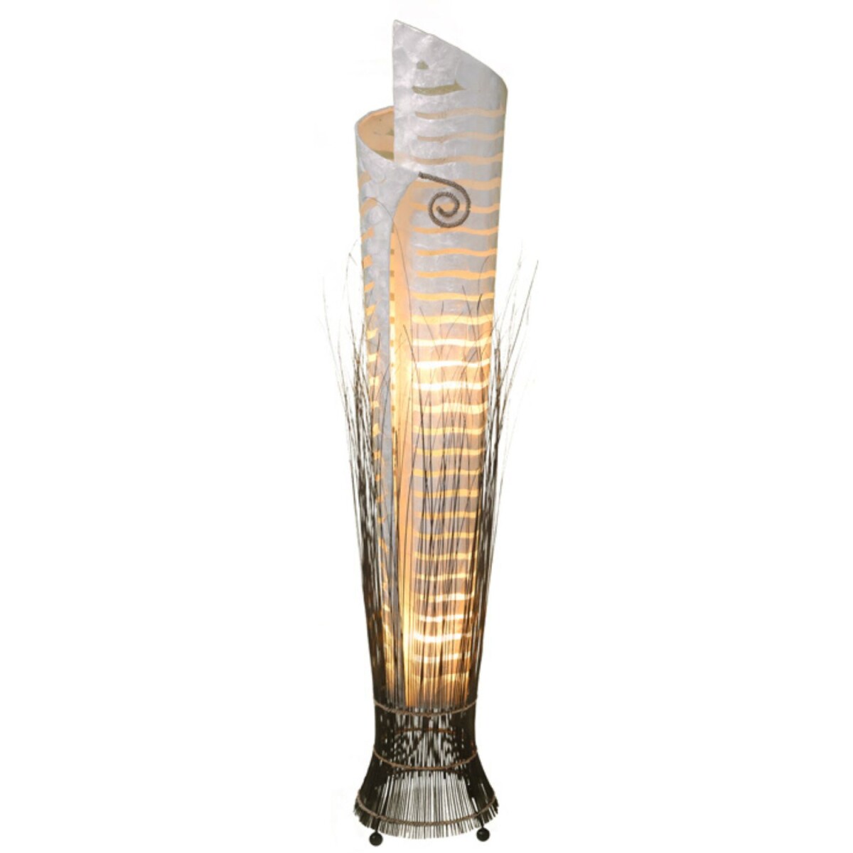 Stehlampe Yuni weiss 150cm Capiz Resin Boho Leuchte