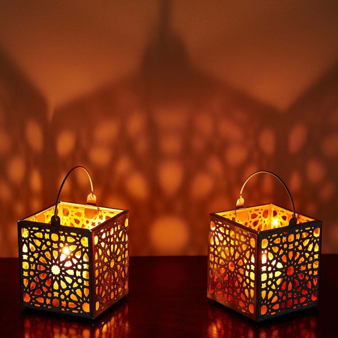 2er Set Orientalischer Teelichthalter Assa edel aus Glas in 