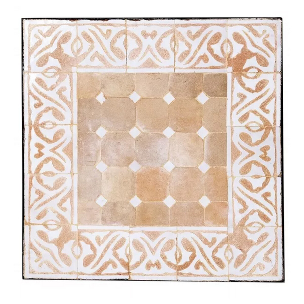 Orientalische Mosaikplatte Fes Beige Weiss 50x50cm
