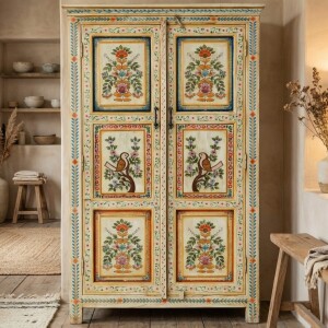 Handgefertigtes Highboard Rohini Massivholz Boho Vintage