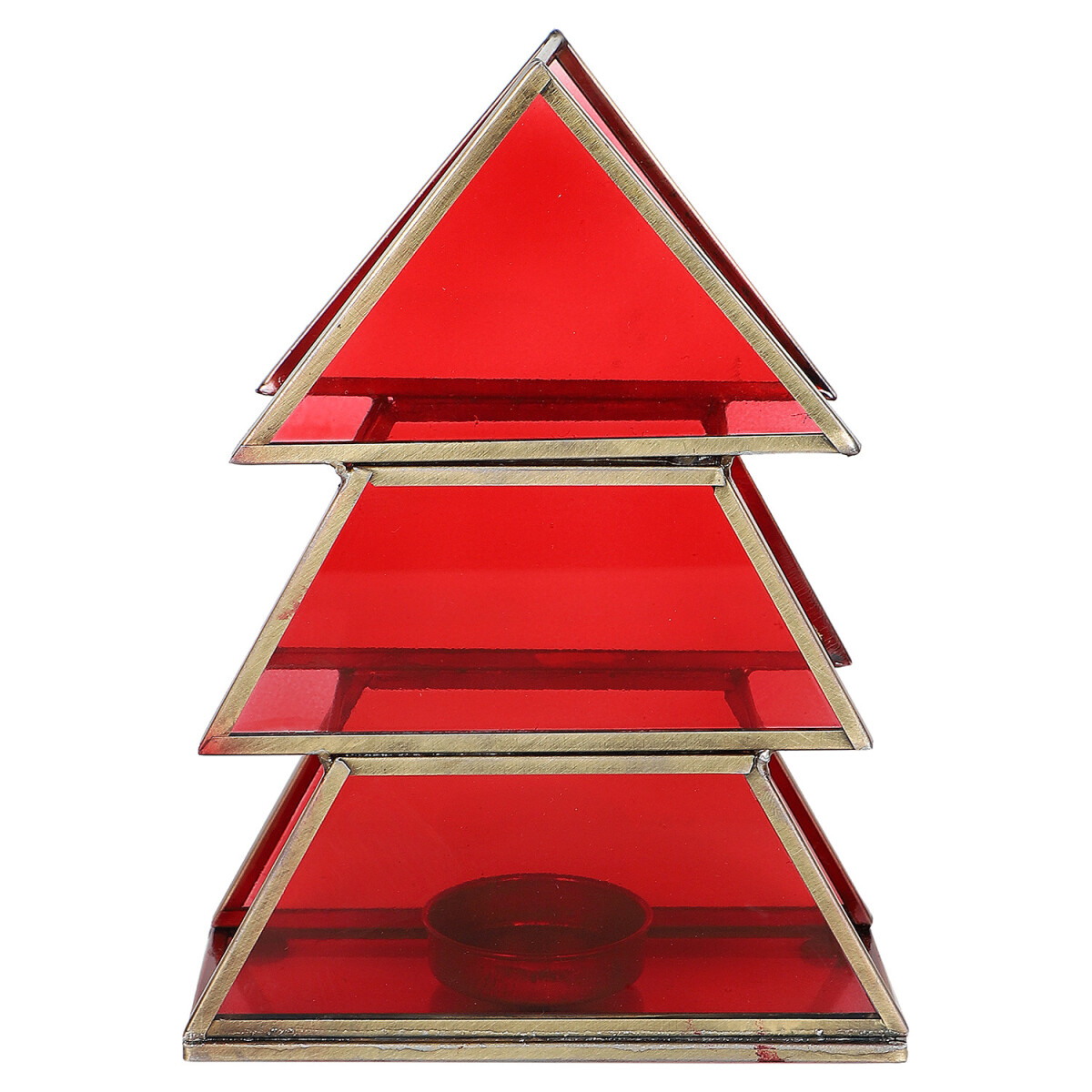 Teelichthalter Christbaum Finse aus Glas box