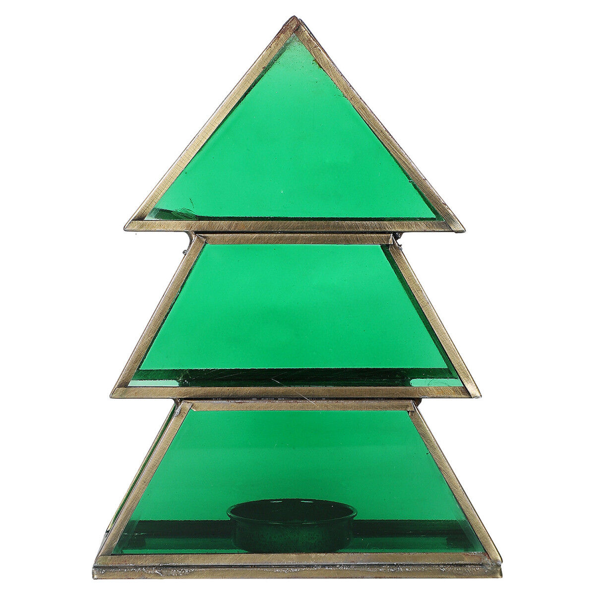 Teelichthalter Christbaum Finse aus Glas box