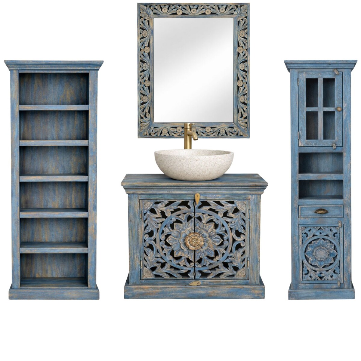 Badezimmermöbel Kirpal Blau orienta box