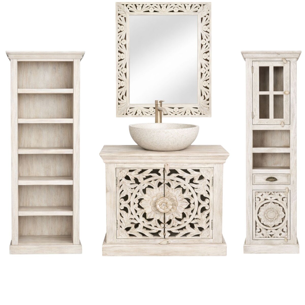 Badezimmermöbel Kirpal Weiss orient box