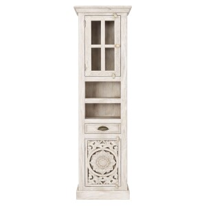Badezimmerschrank Kirpal Weiss orientalisch Massivholz 188cm
