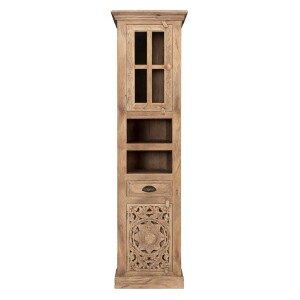 Badezimmerschrank Kirpal Natur orientalisch Massivholz 188cm