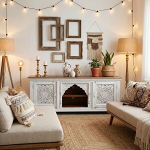 Lowboard Rashpal 160cm Massivholz Boho Oriental