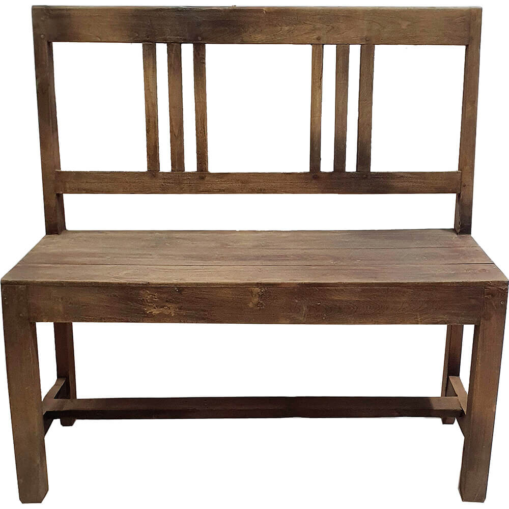 Alte patinierte Bibliotheksbank box