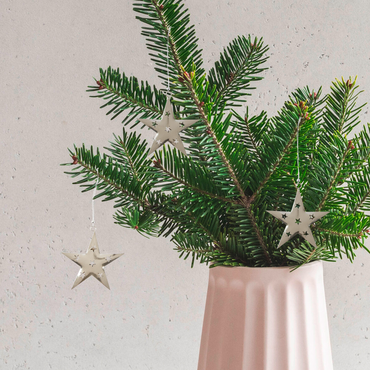 3er Set Weihnachtsanhänger Stern modern aus Metall in S