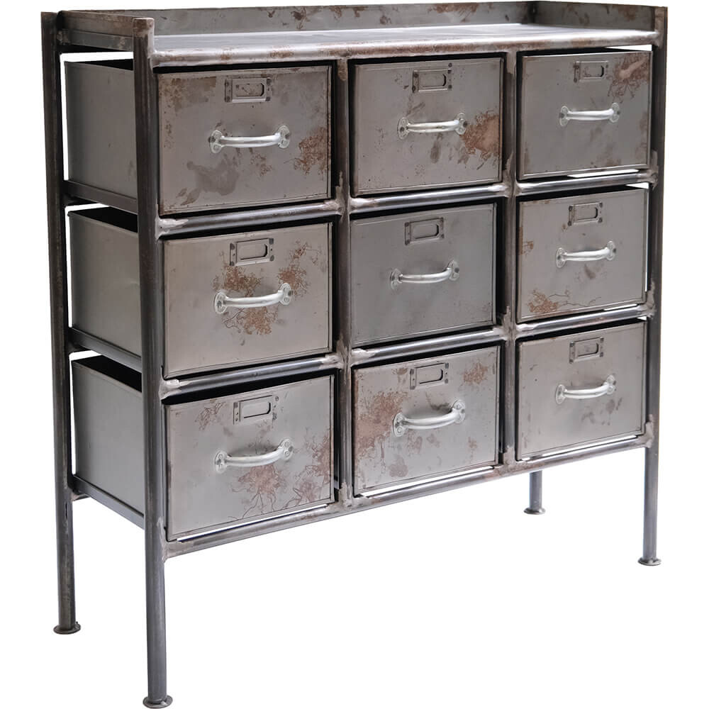 Saga Kommode Eisen - 9 Schubladen