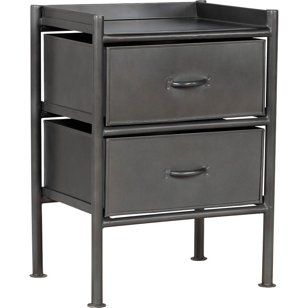 Saga Kommode grau - 2 Schubladen box