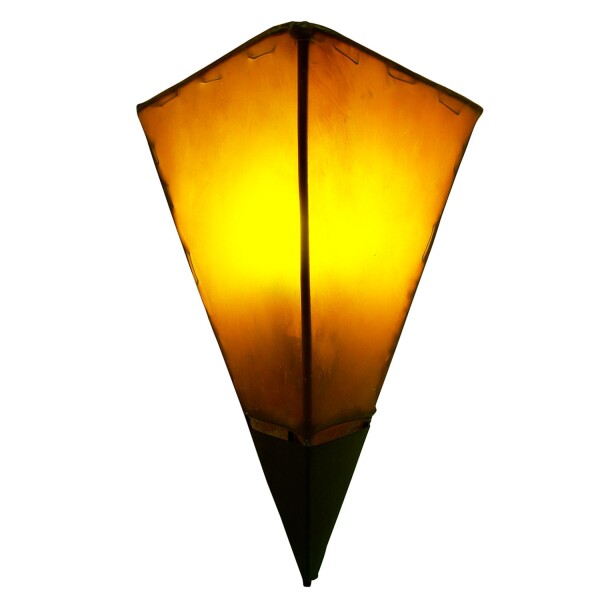 Mediterrane Wandlampe Marwa Orange 35cm aus handgefärbtem Ziegenleder