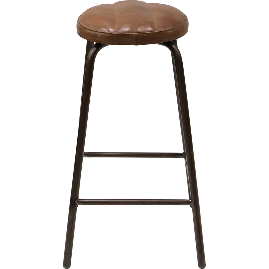 Brooklyn Barhocker mit rundem Ledersitz
