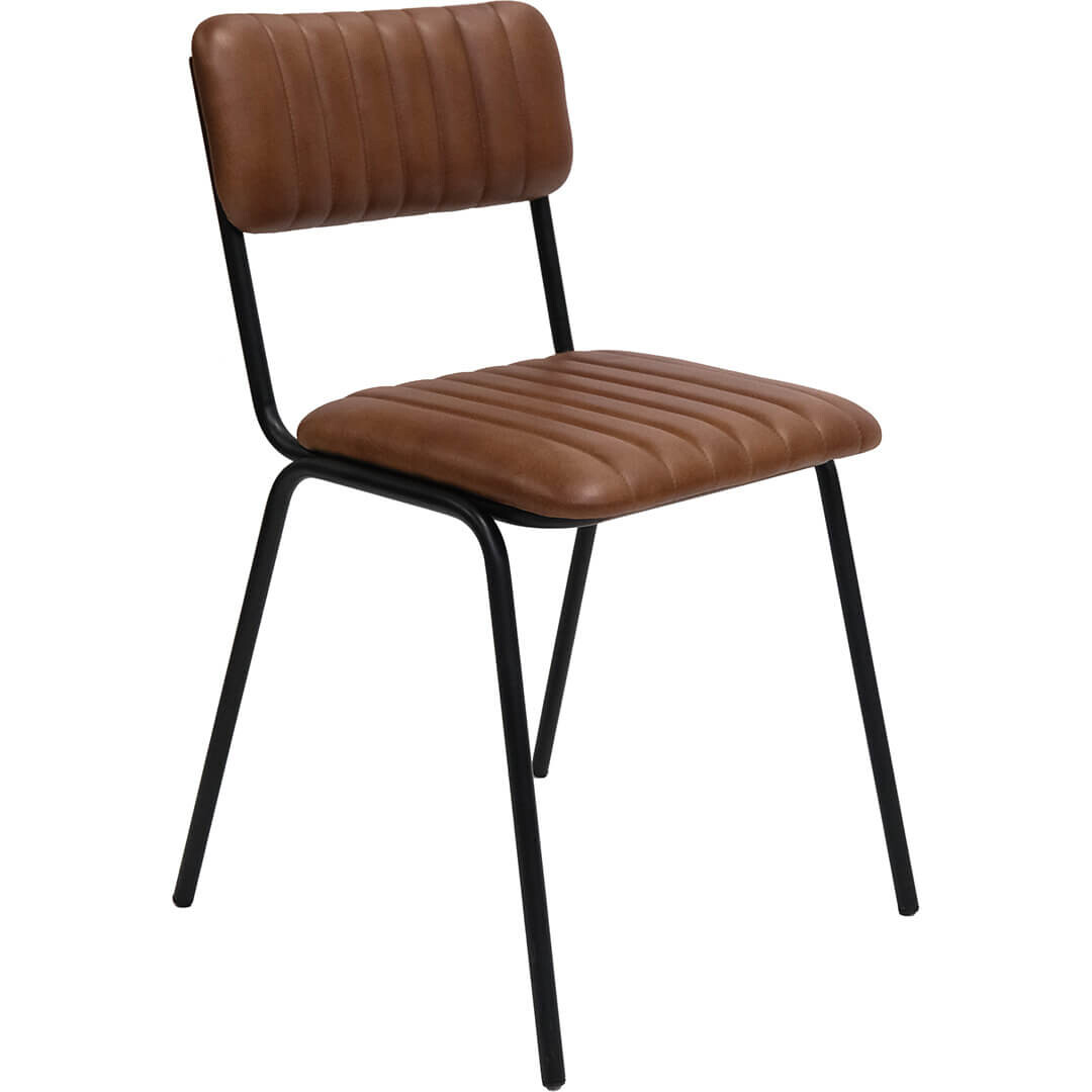 Diner Esszimmerstuhl mit gestepptem Lede box