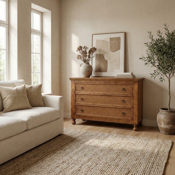 Kommode Gandari 120cm Massivholz Kolonial Stil