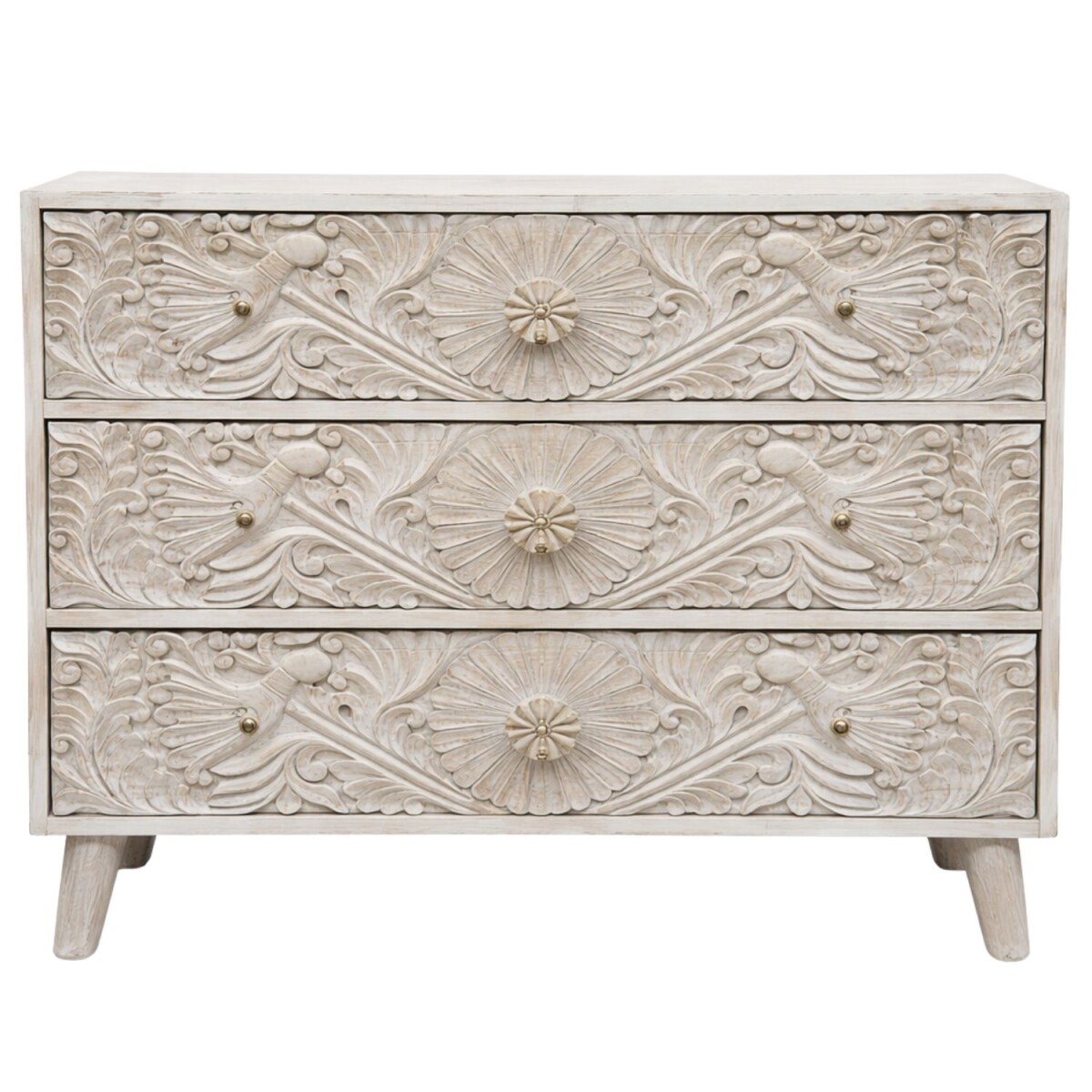 Kommode Harnur 80cm Massivholz Boho Stil box