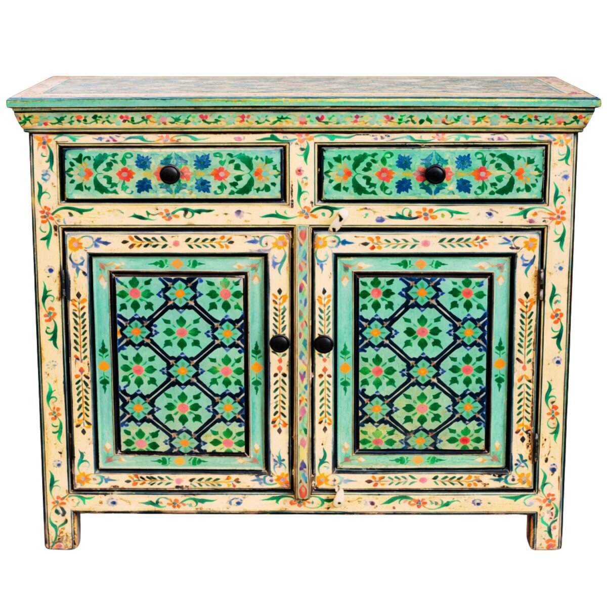 Kommode Himal 90cm Massivholz Boho Stil box