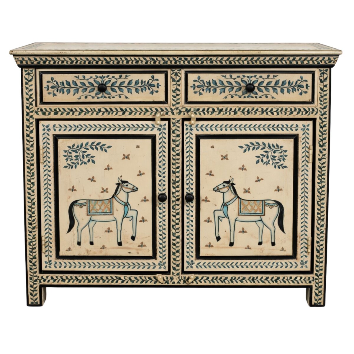 Kommode Hifal 90cm Massivholz Boho Stil